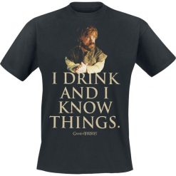 T-shirty męskie z nadrukiem: Gra o Tron Tyrion I Drink And I Know Things T-Shirt czarny