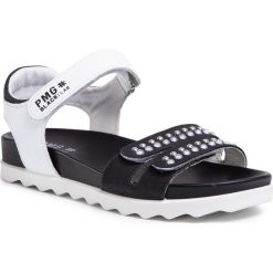 Sandały PRIMIGI - 5388100 S Bianco/N. Czarne sandały dziewczęce Primigi, ze skóry ekologicznej, bez zapięcia. Za 279,00 zł.