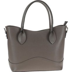 Torebki klasyczne damskie: Skórzana torebka w kolorze szarym – 30 x 23 x 14 cm