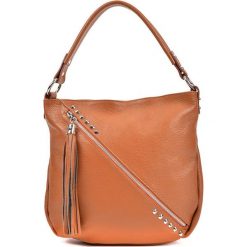 Torebka w kolorze koniaku - (S)34,5 x (W)31 x (G)8 cm. Brązowe torebki klasyczne damskie Bestsellers bags, w paski, z materiału. W wyprzedaży za 259,95 zł.