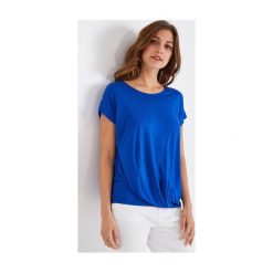 T-shirt damski. Szare bluzki damskie Promod, bez wzorów, z materiału, eleganckie, bez kołnierzyka. Za 39,00 zł.