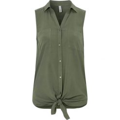 Soyaconcept Bluzka koszulowa z wiązaniem Radia khaki female zielony M (40). Zielone bluzki damskie Soyaconcept, s, bez wzorów, z tkaniny, eleganckie, z koszulowym kołnierzykiem, bez rękawów. Za 119,00 zł.