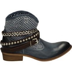 Botki damskie na zamek: Botki - TEX301 GR BLU