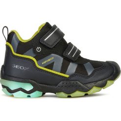 Geox - Buty dziecięce. Czarne trampki chłopięce Geox, bez wzorów, z materiału, sportowe, bez zapięcia. W wyprzedaży za 239,90 zł.