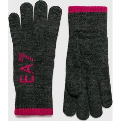 EA7 Emporio Armani - Rękawiczki. Szare rękawiczki damskie EA7 Emporio Armani, bez wzorów, z dzianiny. W wyprzedaży za 179,90 zł.