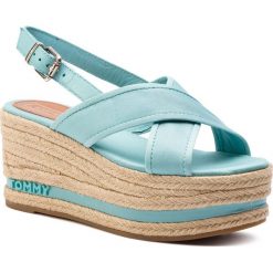 Espadryle TOMMY HILFIGER - Flatform Sandal Tommy Pastel FW0FW03826 Aqua Haze 447. Niebieskie espadryle damskie TOMMY HILFIGER, bez wzorów, ze skóry, bez obcasa, na obcasie. W wyprzedaży za 249,00 zł.