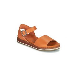 Sandały Kickers OLIMPI. Pomarańczowe sandały damskie marki Kickers, bez wzorów, bez obcasa, bez zapięcia. Za 389,00 zł.