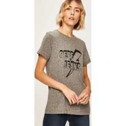 Pepe Jeans - T-shirt Clover. Białe topy damskie Pepe Jeans, s, z nadrukiem, z bawełny, z okrągłym kołnierzem. Za 159,90 zł.
