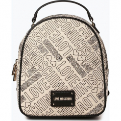 Love Moschino - Plecak damski, biały. Białe plecaki damskie Love Moschino, z napisami, ze skóry. Za 599,95 zł.