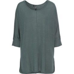 Sweter dzianinowy bonprix zielony eukaliptusowy. Zielone swetry damskie bonprix, bez wzorów, z dzianiny, bez rękawów, bez kaptura. Za 69,99 zł.