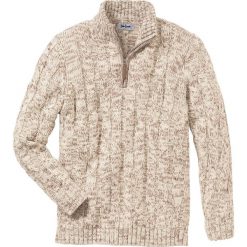 Sweter ze stójką bonprix beżowy melanż. Brązowe swetry męskie bonprix, s, bez wzorów, ze stójką, bez kaptura. Za 89,99 zł.