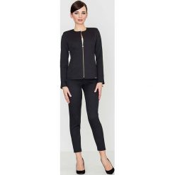 Czarna Eleganckie Spodnie z Suwakami. Spodnie damskie Molly.pl. Za 129,90 zł.