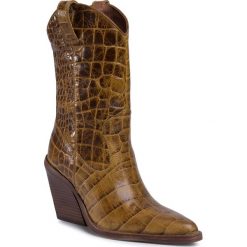 Kozaki BRONX - 34125-KK Mustard 56. Pomarańczowe kozaki damskie Bronx, ze skóry, bez obcasa, bez zapięcia. Za 779,00 zł.