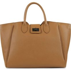 Torebki klasyczne damskie: Skórzana torebka „Niana” w kolorze karmelowym – 43 x 26 x 16 cm