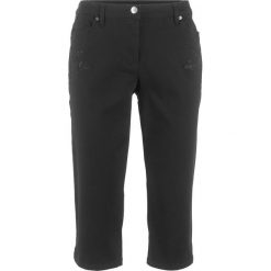 Rybaczki ze stretchem bonprix czarny. Czarne spodnie damskie bonprix, bez wzorów. Za 89,99 zł.