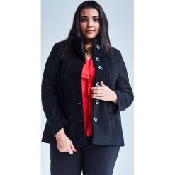Czarna elegancka kurtka płaszcz Vera OVERSIZE DUŻE ROZMIARY XXL. Czarne kurtki damskie Moda Size Plus Iwanek, na wiosnę, s, bez wzorów, z wełny, eleganckie, plus size, długie. Za 269,00 zł.