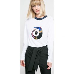 Trussardi - Bluzka. Białe bluzki damskie marki Trussardi, s, z nadrukiem, z elastanu, casualowe, z okrągłym kołnierzem, bez rękawów. W wyprzedaży za 899,90 zł.