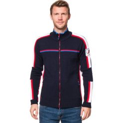 Golfy męskie: Sweter rozpinany w kolorze granatowym