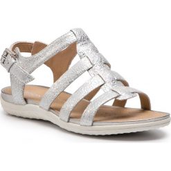 Sandały GEOX - D Sand. Vega A D72R6A 000KY C1007 Silver. Szare klapki damskie Geox, bez wzorów, z zamszu, bez obcasa. W wyprzedaży za 239,00 zł.