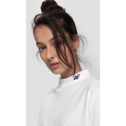 T-shirt damski TSD262 - biały. Białe t-shirty damskie 4f, bez wzorów, bez kołnierzyka. W wyprzedaży za 39,99 zł.