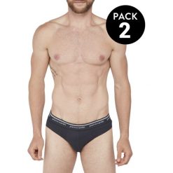 Slipy (2 szt.) w kolorze czarno-granatowym. Niebieskie slipy męskie Pierre Cardin, xxl, z nadrukiem. W wyprzedaży za 52,95 zł.