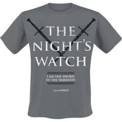 Gra o Tron Nights Watch T-Shirt ciemnoszary. Szare koszulki męskie marki Gra o Tron, s, z nadrukiem, z okrągłym kołnierzem. Za 79,90 zł.