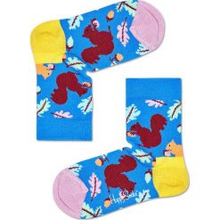 Happy Socks - Skarpetki dziecięce Squirrel. Niebieskie skarpetki dziewczęce Happy Socks, bez wzorów. Za 24,90 zł.