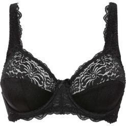 Biustonosz na fiszbinach bonprix czarny. Czarne biustonosze bonprix, w paski, z koronki. Za 54,99 zł.
