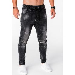 SPODNIE MĘSKIE JOGGERY P677 - CZARNE. Czarne joggery męskie marki Ombre Clothing, z bawełny. Za 89,00 zł.
