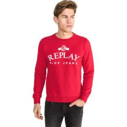 Replay Bluza Czerwony. Czerwone bluzy męskie Replay, l, z nadrukiem, z bawełny, bez kołnierzyka, bez rękawów, bez kaptura. Za 412,95 zł.