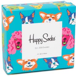 Zestaw 2 par wysokich skarpet unisex HAPPY SOCKS - XDOG02-9500 Kolorowy. Skarpetki damskie Happy Socks, bez wzorów, z elastanu. Za 74,90 zł.