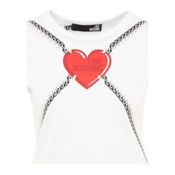 Love Moschino Tshirt z nadrukiem white. Białe bluzki damskie marki Love Moschino, z nadrukiem, z bawełny. Za 409,00 zł.