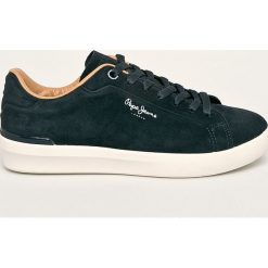 Pepe Jeans - Buty skórzane Roland Split. Niebieskie sneakersy męskie Pepe Jeans, z okrągłym noskiem, na sznurówki. W wyprzedaży za 229,90 zł.