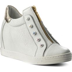 Sneakersy R.POLAŃSKI - 0922 Biały Krasz Złoty. Czarne sneakersy damskie marki R.Polański, ze skóry, na obcasie. W wyprzedaży za 249,00 zł.