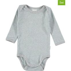 Body (3 szt.) w kolorze szarym. Szare body niemowlęce w paski, z bawełny. W wyprzedaży za 75,95 zł.