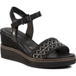 Espadryle TAMARIS - 1-28243-24 Black 001. Czarne espadryle damskie Tamaris, bez wzorów, ze skóry, bez obcasa, na obcasie. Za 279,00 zł.