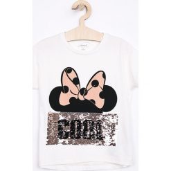 Name it - Top dziecięcy Disney Minnie Mouse 116-152 cm. Szare bluzki dziewczęce marki Name it, m, z nadrukiem, z elastanu, z okrągłym kołnierzem. Za 89,90 zł.