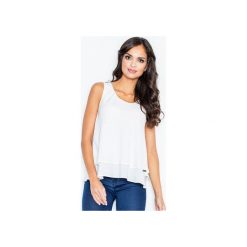 Bluzka M351 Ecru. Brązowe bluzki damskie FIGL, xl, bez wzorów, klasyczne, z klasycznym kołnierzykiem, bez rękawów. Za 79,00 zł.