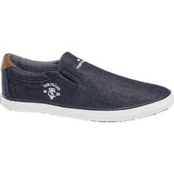 Tenisówki męskie Tom Tailor granatowe. Niebieskie trampki męskie Tom Tailor, bez wzorów, z materiału, sportowe, bez zapięcia. Za 159,90 zł.