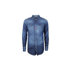 Koszule z długim rękawem Dsquared S74DM0118. Niebieskie koszule męskie Dsquared, s, bez wzorów, bez kołnierzyka, z długim rękawem. Za 1199,00 zł.