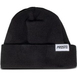 Czapka PROSTO. - 8186 Black. Czarne czapki męskie Prosto., na zimę, bez wzorów, z materiału. Za 59,00 zł.