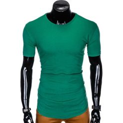 T-shirty męskie: T-SHIRT MĘSKI BEZ NADRUKU S998 - ZIELONY