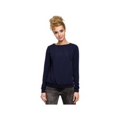 M265 Bluza, sweter ze ściągaczem granatowa. Bluzy damskie Moe, m, bez wzorów, z elastanu, bez rękawów, bez kaptura. Za 99,00 zł.