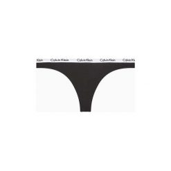 Stringi Calvin Klein Jeans 0000D1617E THONG. Czarne skarpetki damskie Calvin Klein Jeans, bez wzorów, z jeansu. Za 70,28 zł.