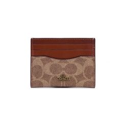 Coach Etui na karty Brązowy. Pomarańczowe portfele damskie Coach, ze skóry. Za 219,95 zł.