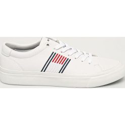 Tommy Hilfiger - Buty skórzane. Białe sneakersy męskie TOMMY HILFIGER, ze skóry, na sznurówki. Za 449,90 zł.
