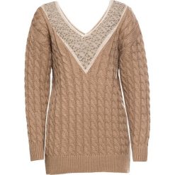 Sweter bonprix jasnobrązowy. Pomarańczowe swetry damskie bonprix. Za 69,99 zł.