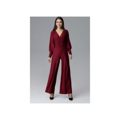 Kombinezon M619 Bordo. Czerwone kombinezony damskie FIGL, s, bez wzorów, eleganckie, bez kołnierzyka, z długim rękawem, długie. Za 209,00 zł.