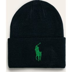 Polo Ralph Lauren - Czapka. Niebieskie czapki męskie Polo Ralph Lauren, bez wzorów, z dzianiny. W wyprzedaży za 129,90 zł.
