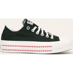 Converse - Tenisówki. Czarne trampki i tenisówki damskie Converse, bez wzorów, z gumy, na sznurówki. Za 359,90 zł.